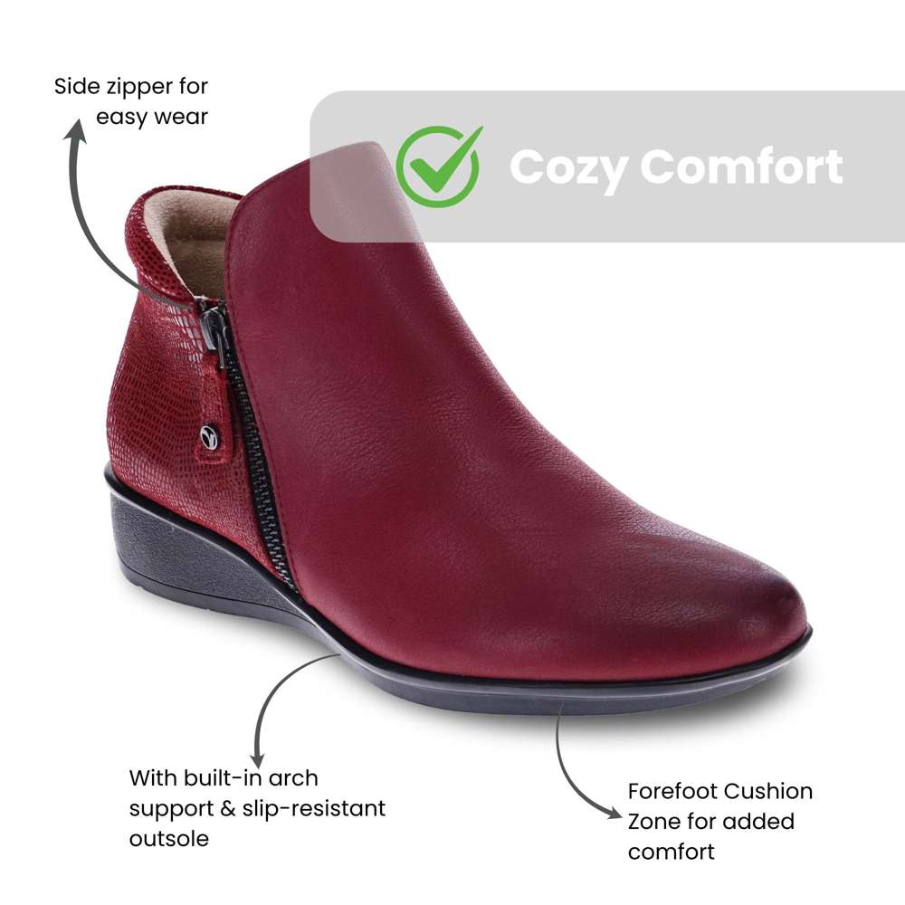 Damascus Wedged Boot - Cherry French/Lizard