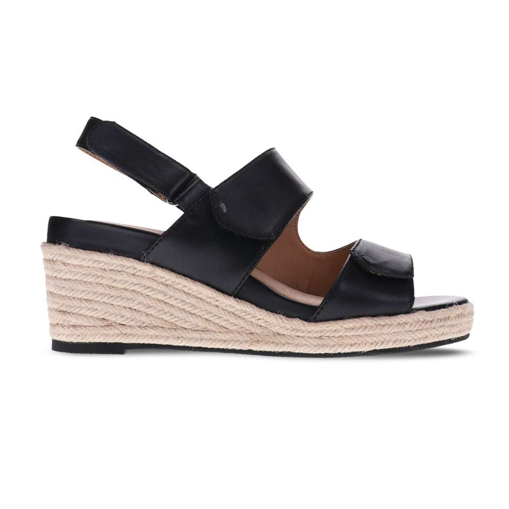 Deanne Wedge Sandal - Black