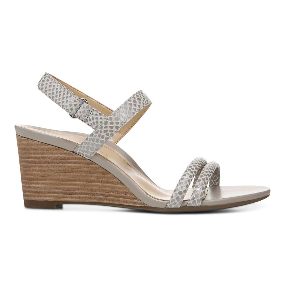 Emmy Wedge Sandal - Aluminium Lizard