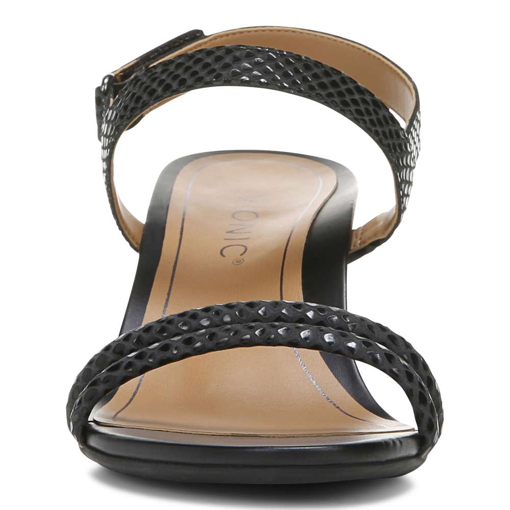 Emmy Wedge Sandal - Black Lizard