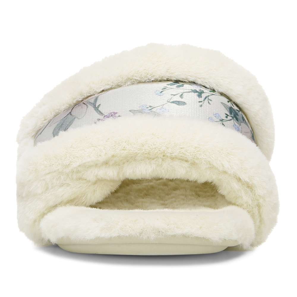 Erma Slipper - Cream Botanical