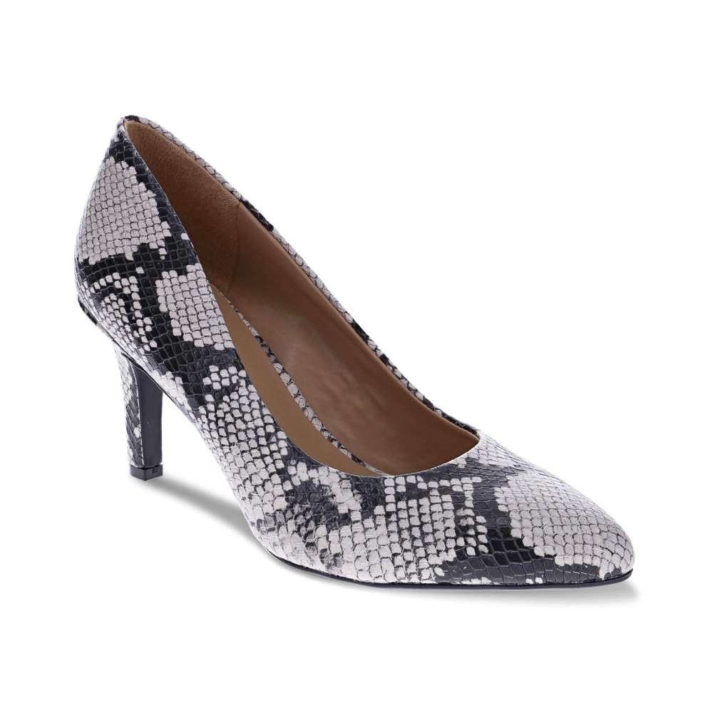 Evie Pump - Black/White Snake
