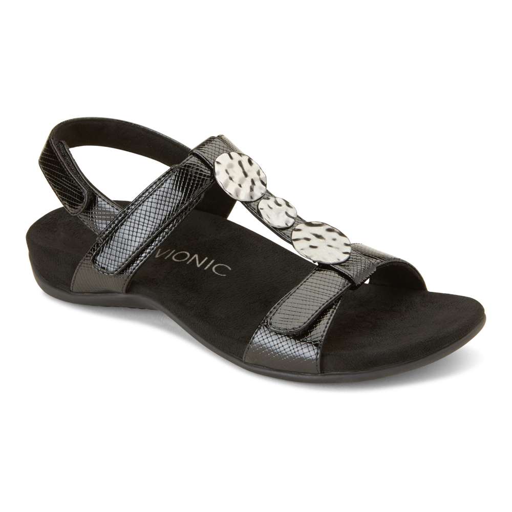 Farra Adjustable Sandal - Black Lizard