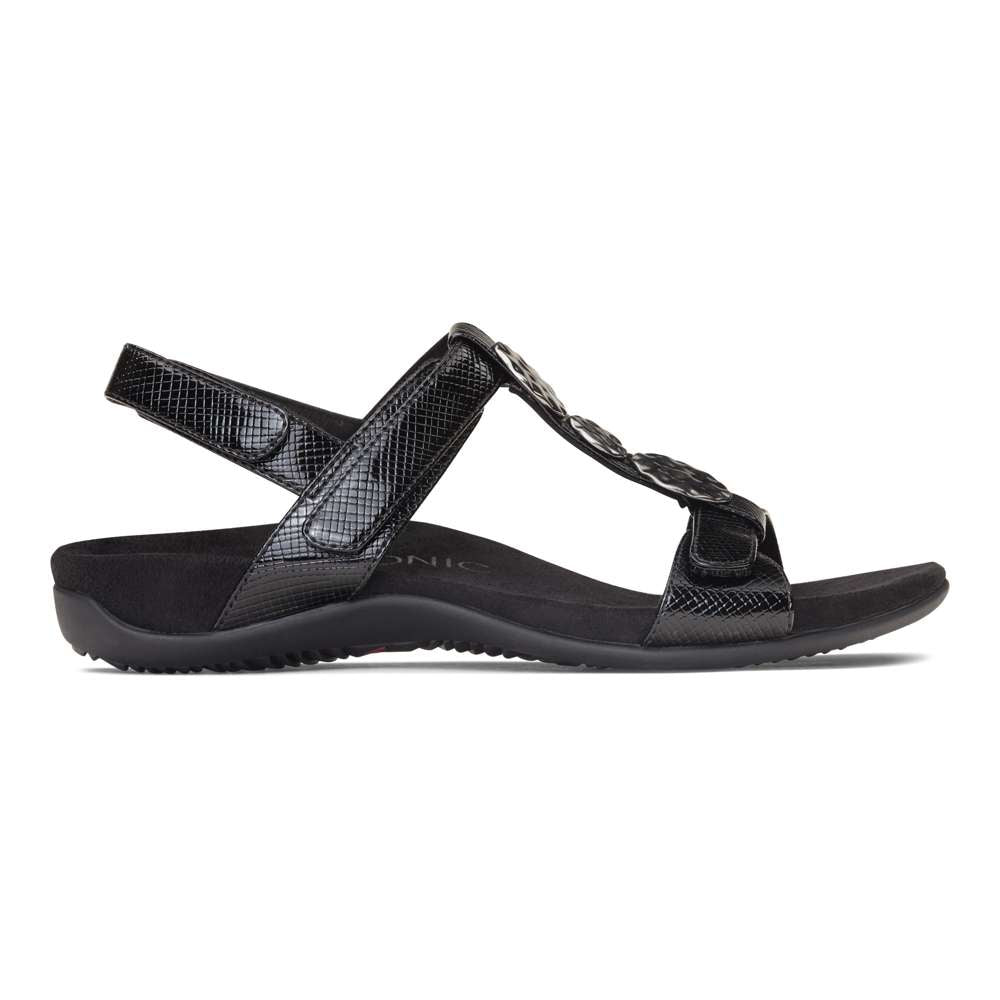 Farra Adjustable Sandal - Black Lizard