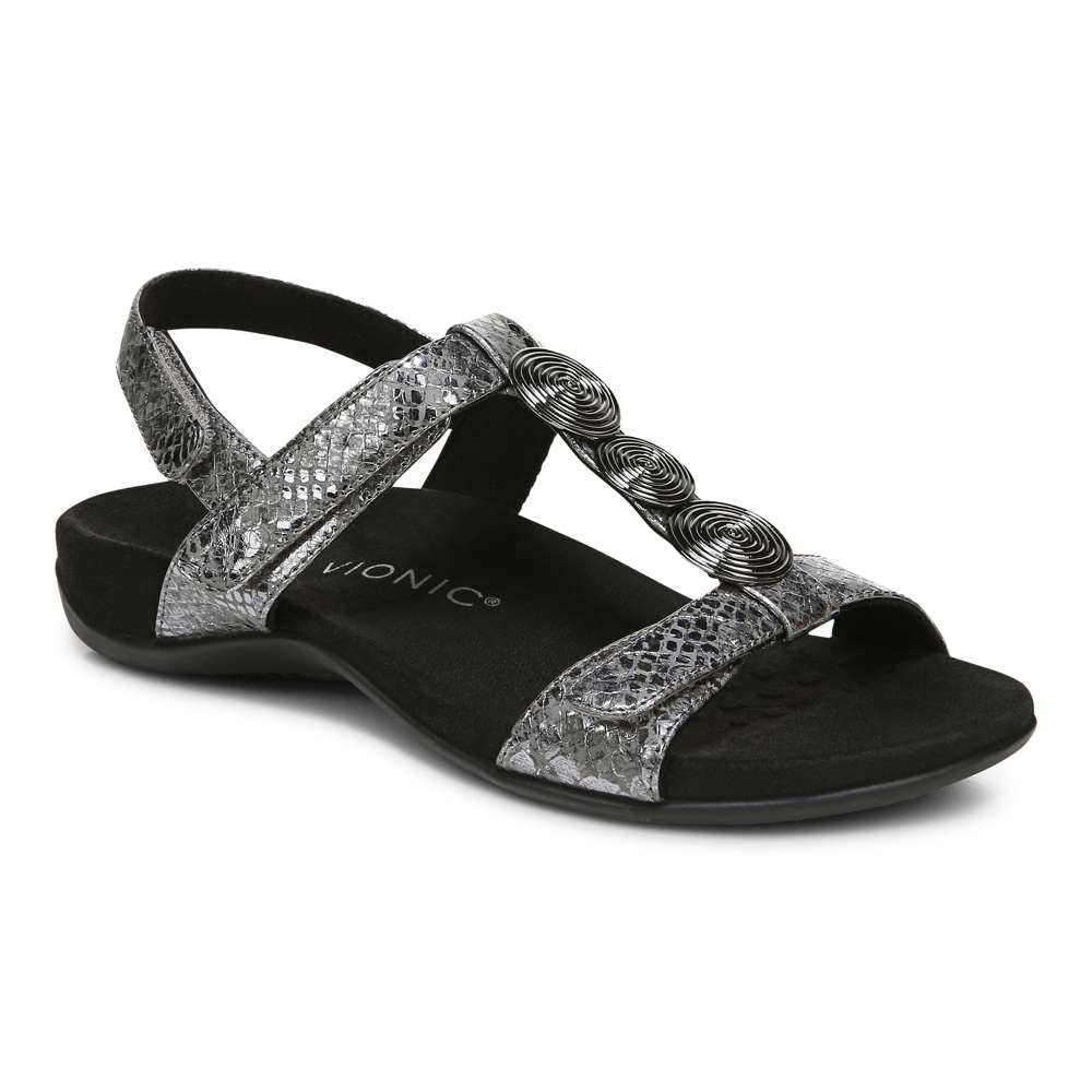 Farra Adjustable Sandal - Charcoal Snake