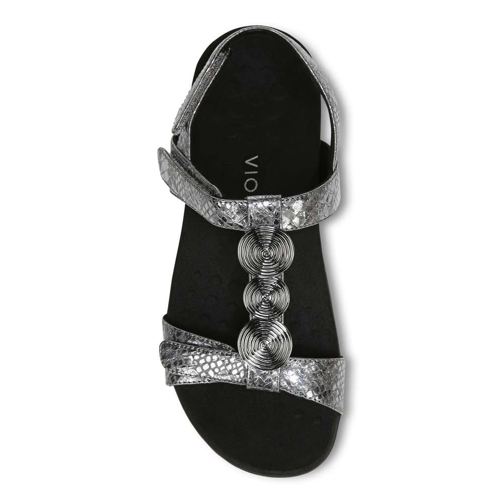 Farra Adjustable Sandal - Charcoal Snake