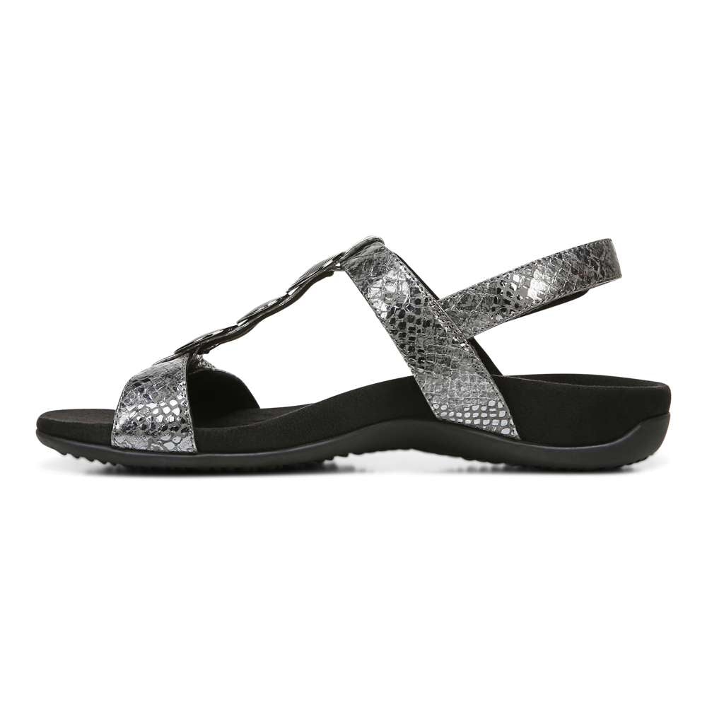 Farra Adjustable Sandal - Charcoal Snake