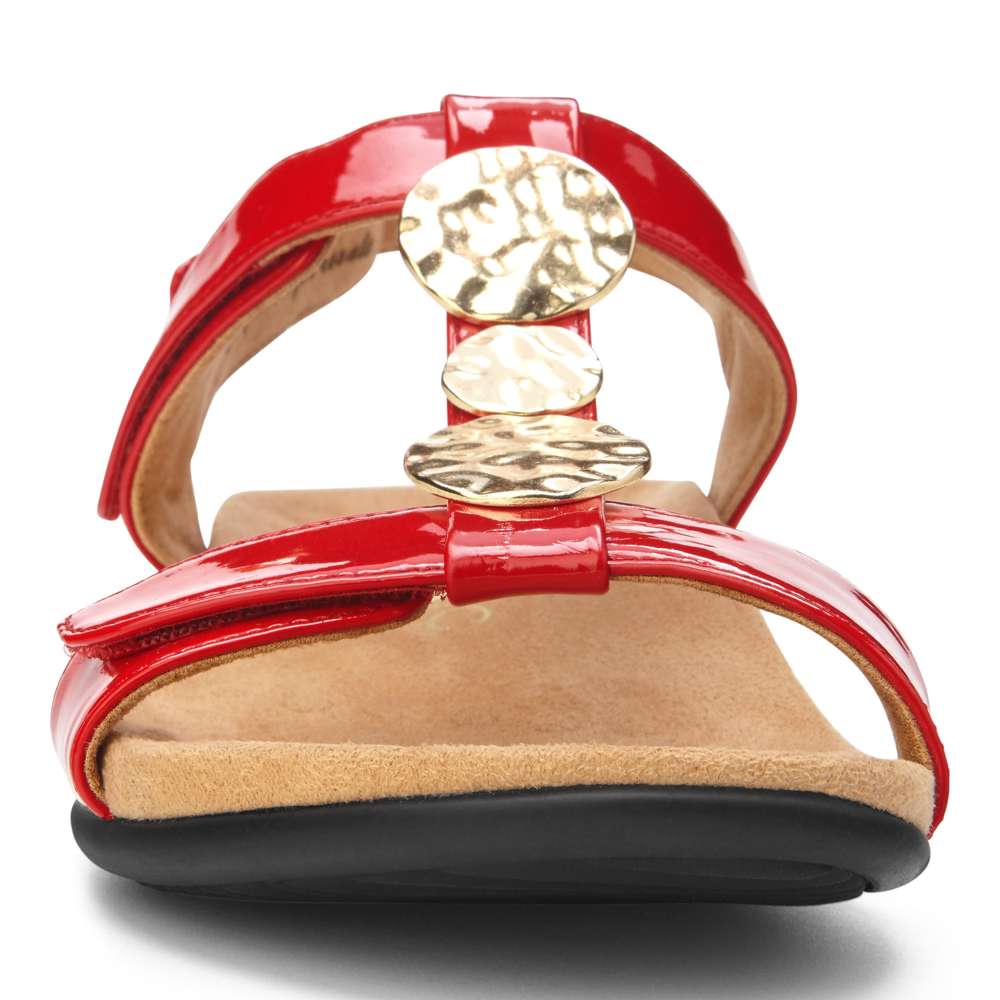 Farra Adjustable Sandal - Red Patent