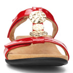 Farra Adjustable Sandal - Red Patent