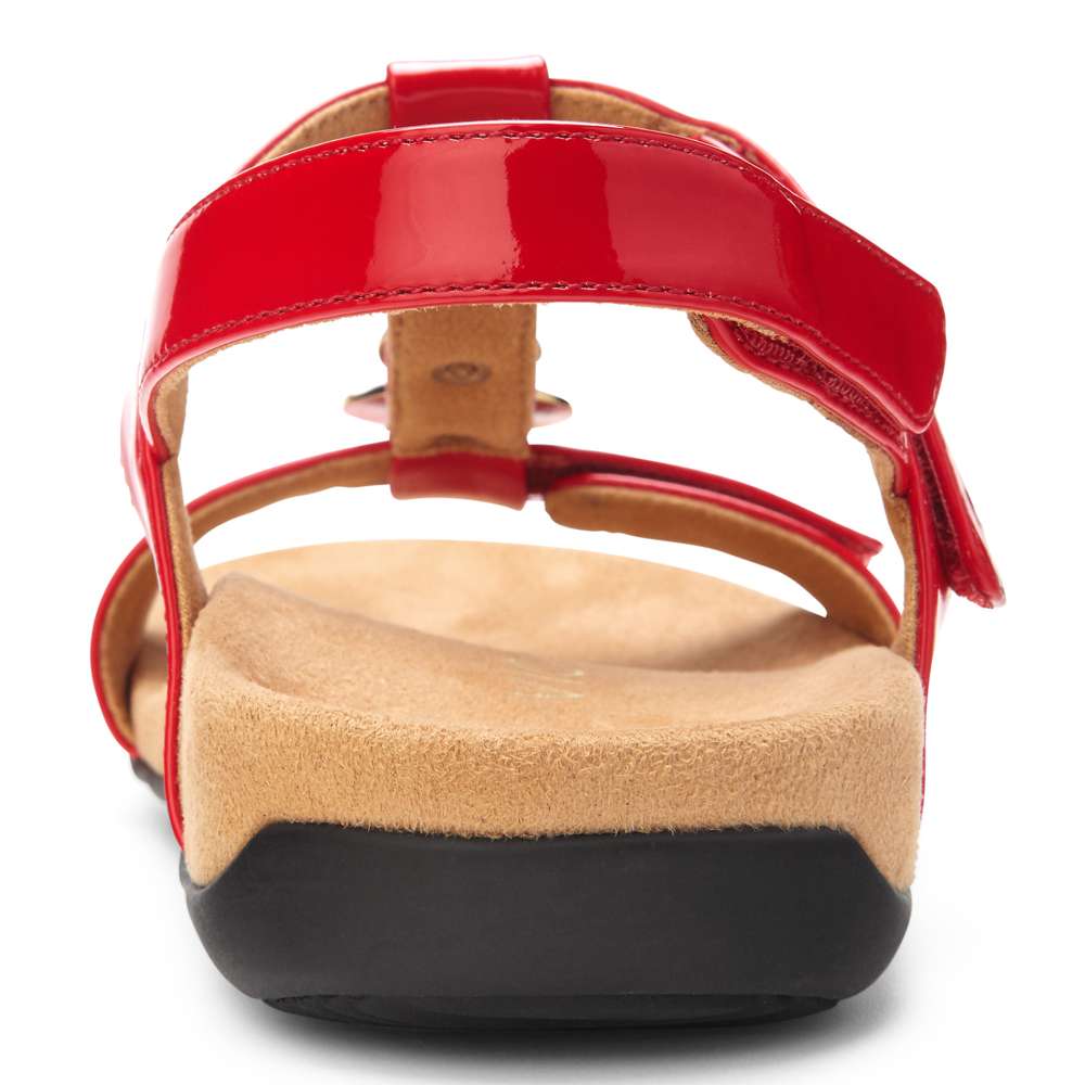 Farra Adjustable Sandal - Red Patent