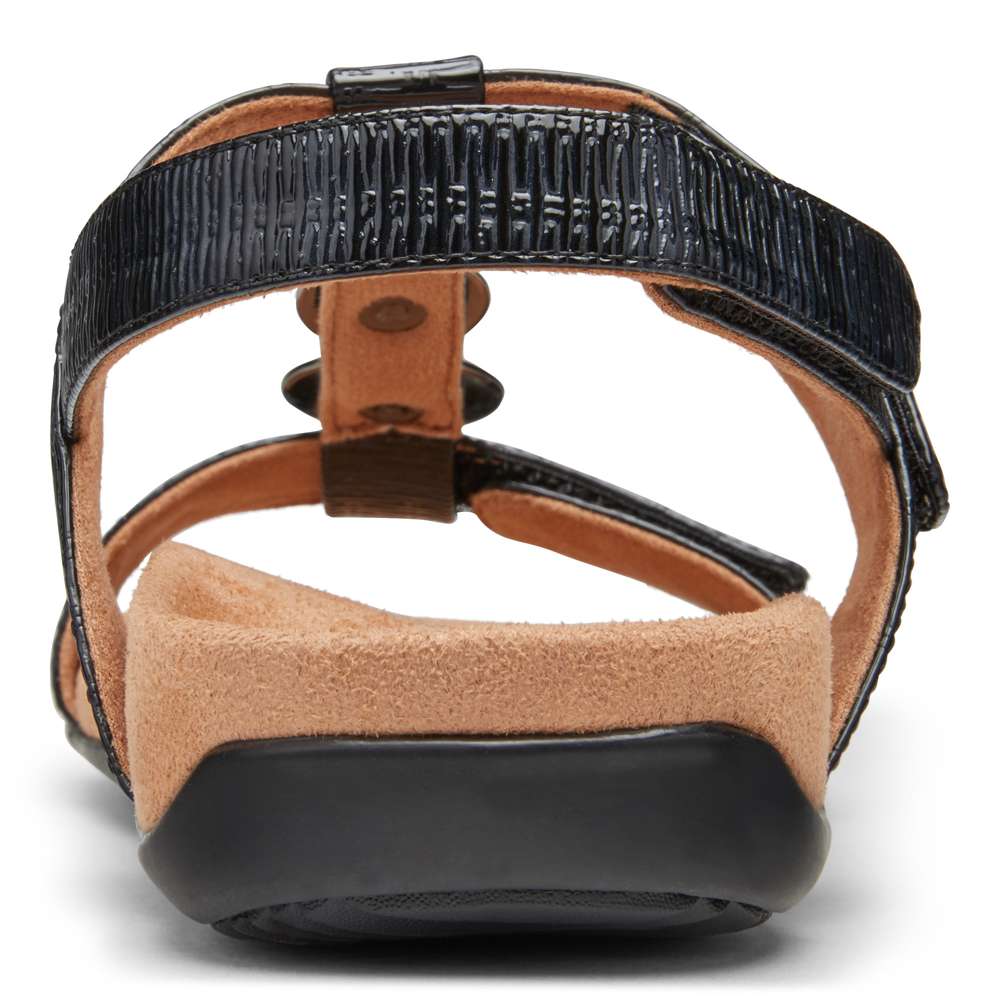 Farra Adjustable Sandal - Black Woven