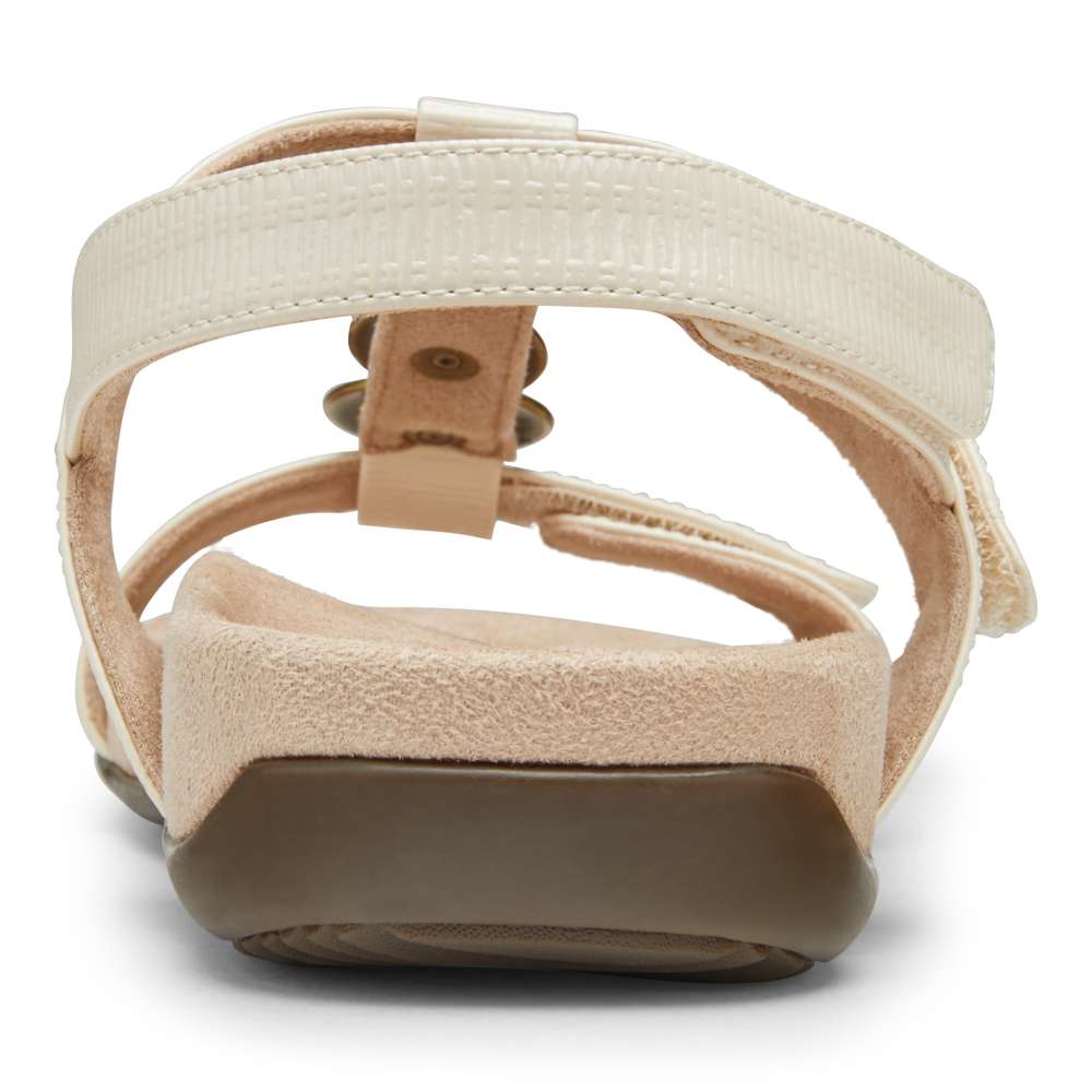 Farra Adjustable Sandal - Cream Woven