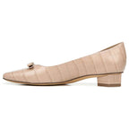 Flavia Block Heel - Barely Nude Croc