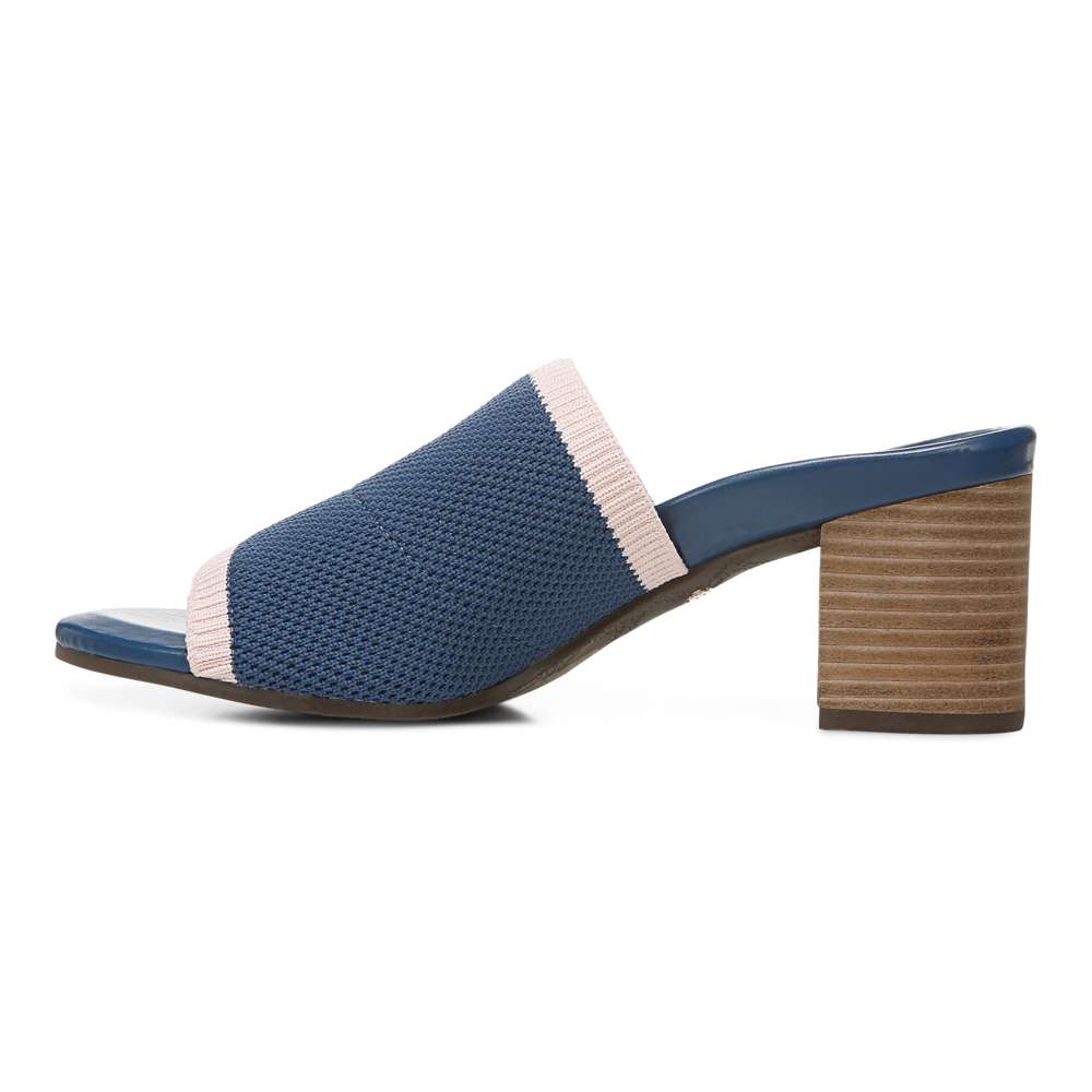 Fleur Heeled Sandal - Dark Blue