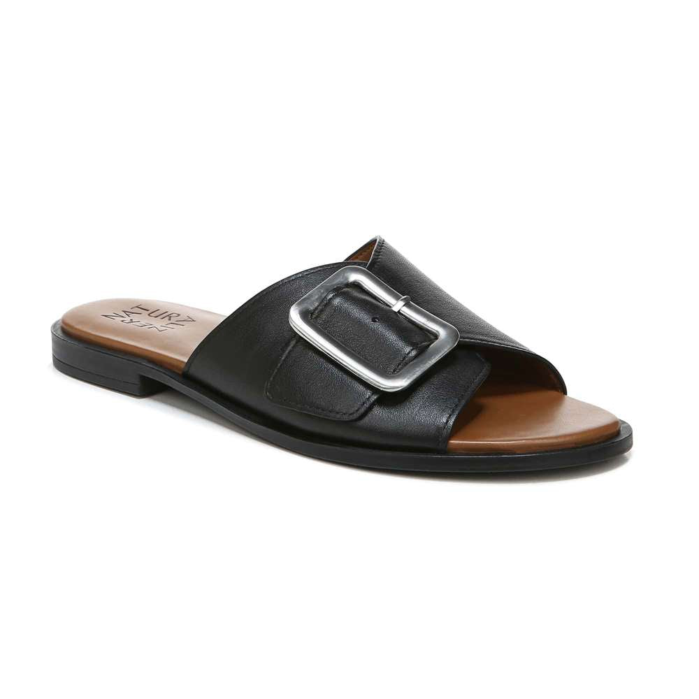 Forrest Slide - Black Leather