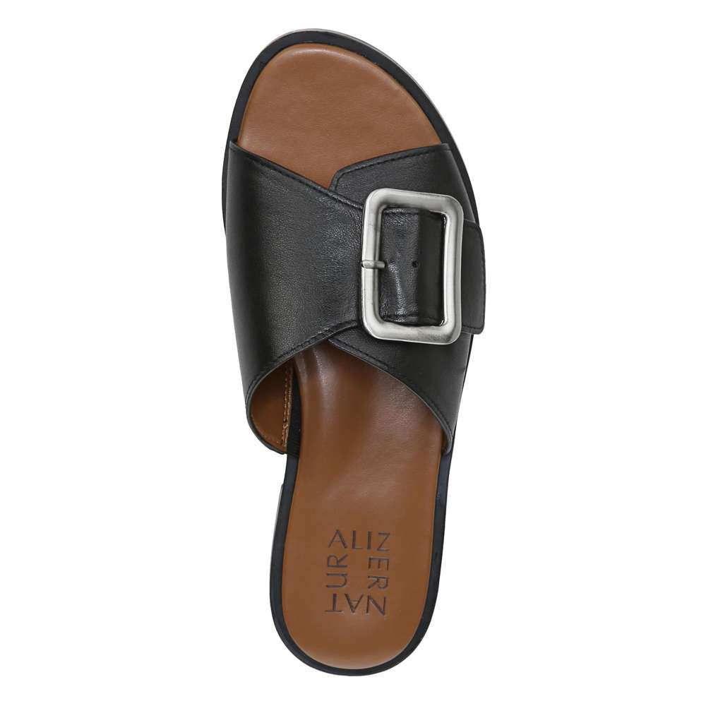 Forrest Slide - Black Leather