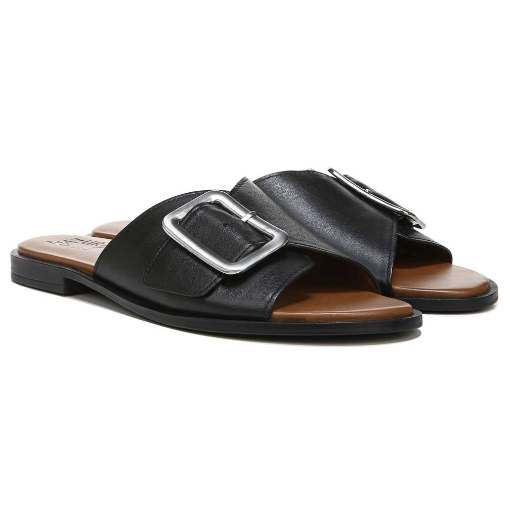 Forrest Slide - Black Leather