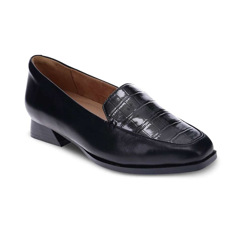 Fran Loafer - Black/Steel Croc