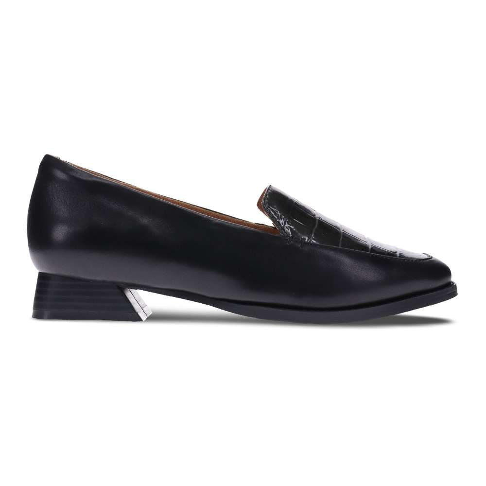 Fran Loafer - Black/Steel Croc