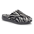 Gemma Mule Slipper - Dark Grey Zebra