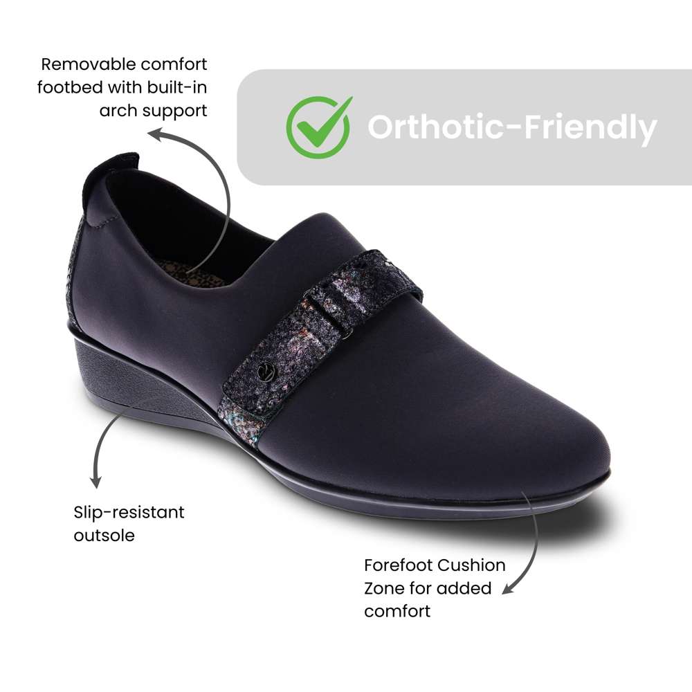 Genoa Stretch Loafer - Graphite/Black Metallic Python