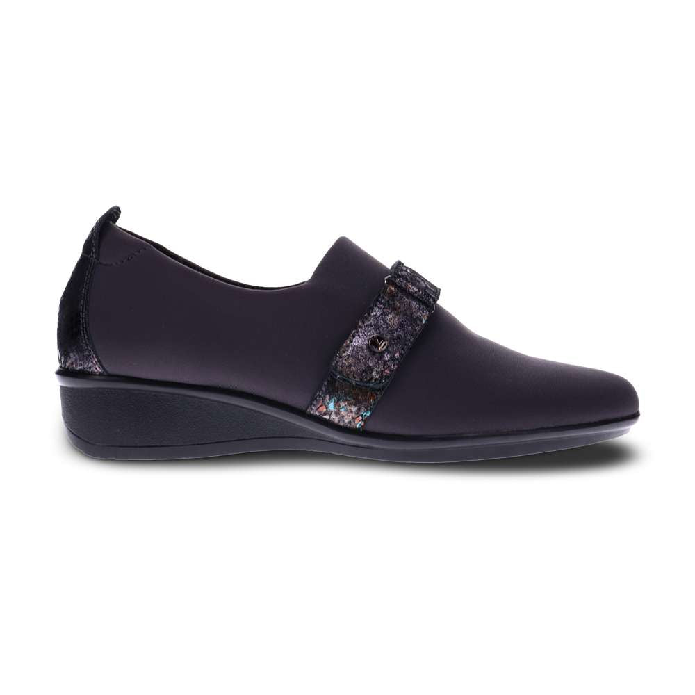 Genoa Stretch Loafer - Graphite/Black Metallic Python