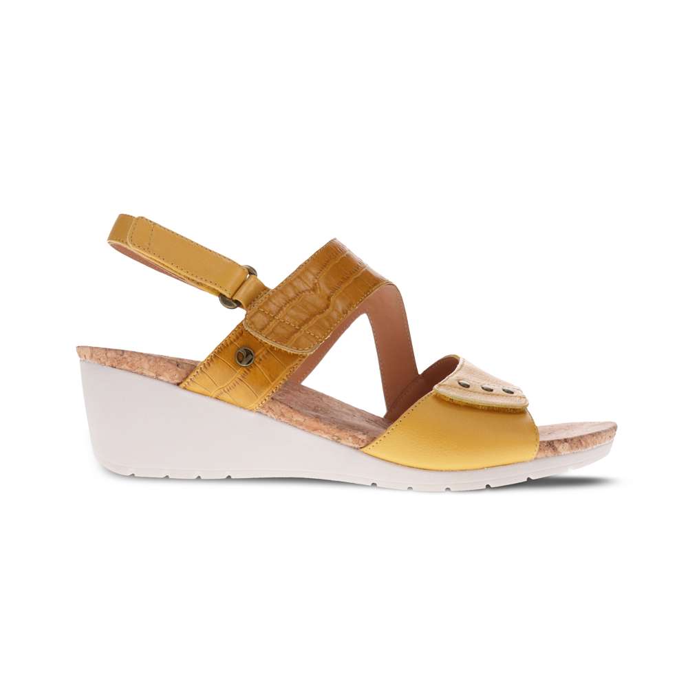 Grenada Wedge - Mustard French/Croc