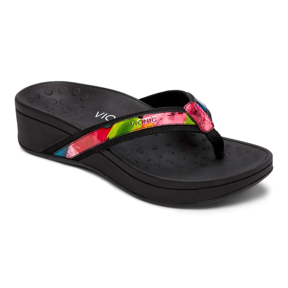 High Tide Platform Sandal - Black Floral