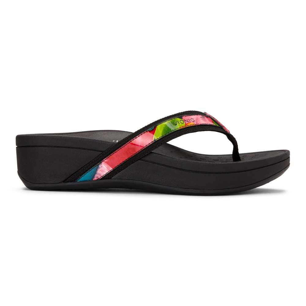 High Tide Platform Sandal - Black Floral