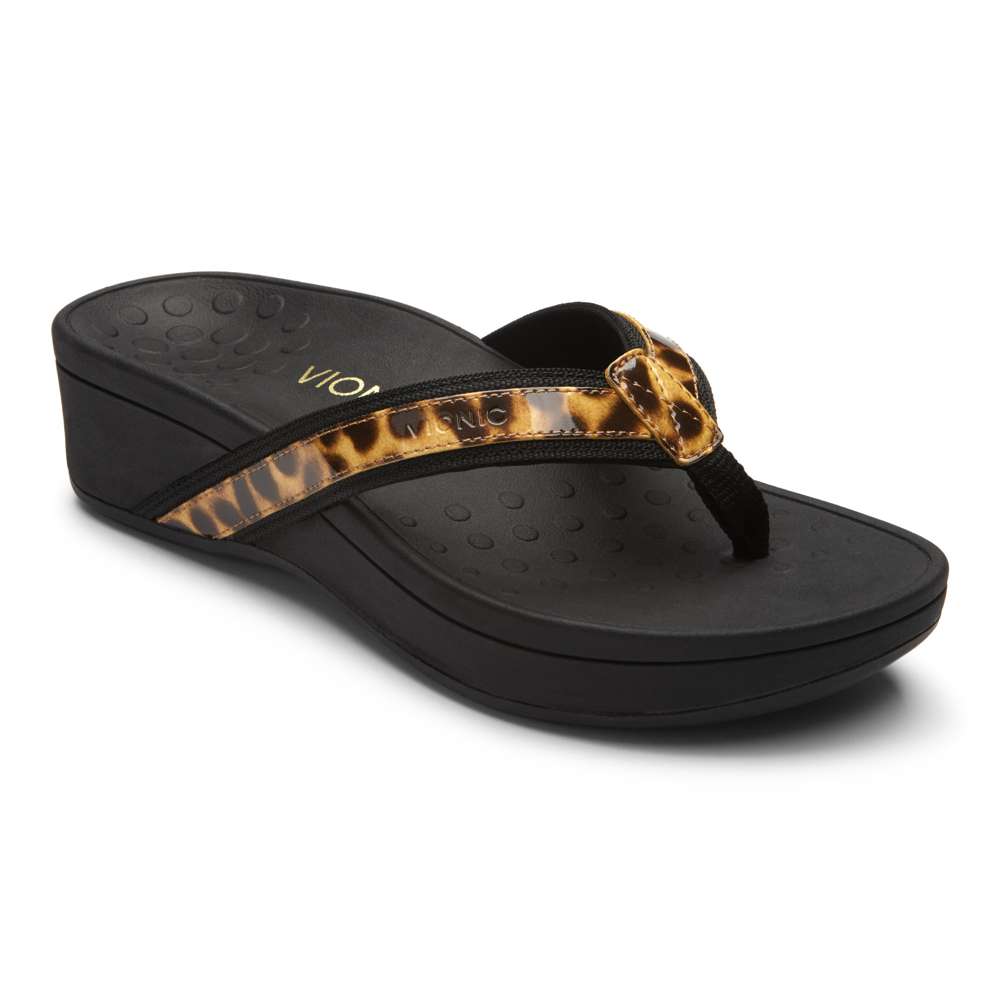 High Tide Platform Sandal - Tan Leopard
