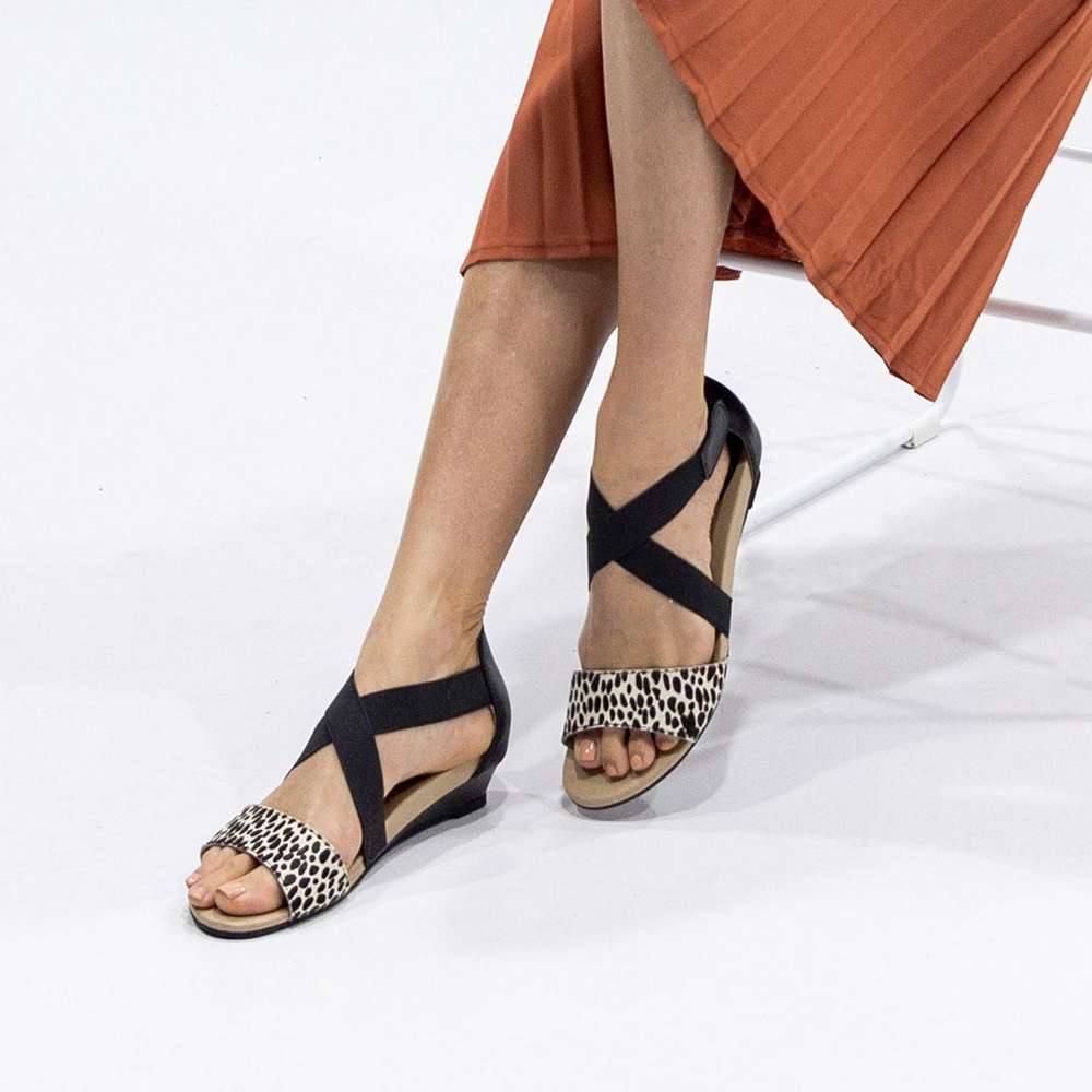 Hydro Wedge Sandal - Black Ocelot