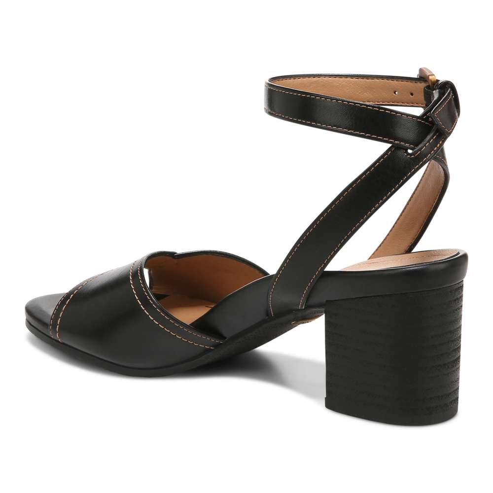 Isadora Heeled Sandal - Black Leather