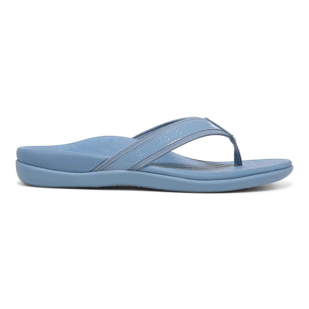 Islander Toe Post Sandal - Blue Shadow Patent