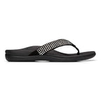 Islander Rhinestone Toe Post Sandal - Black