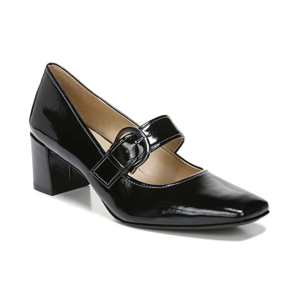 Karissa Mary-Jane Pump - Black Patent