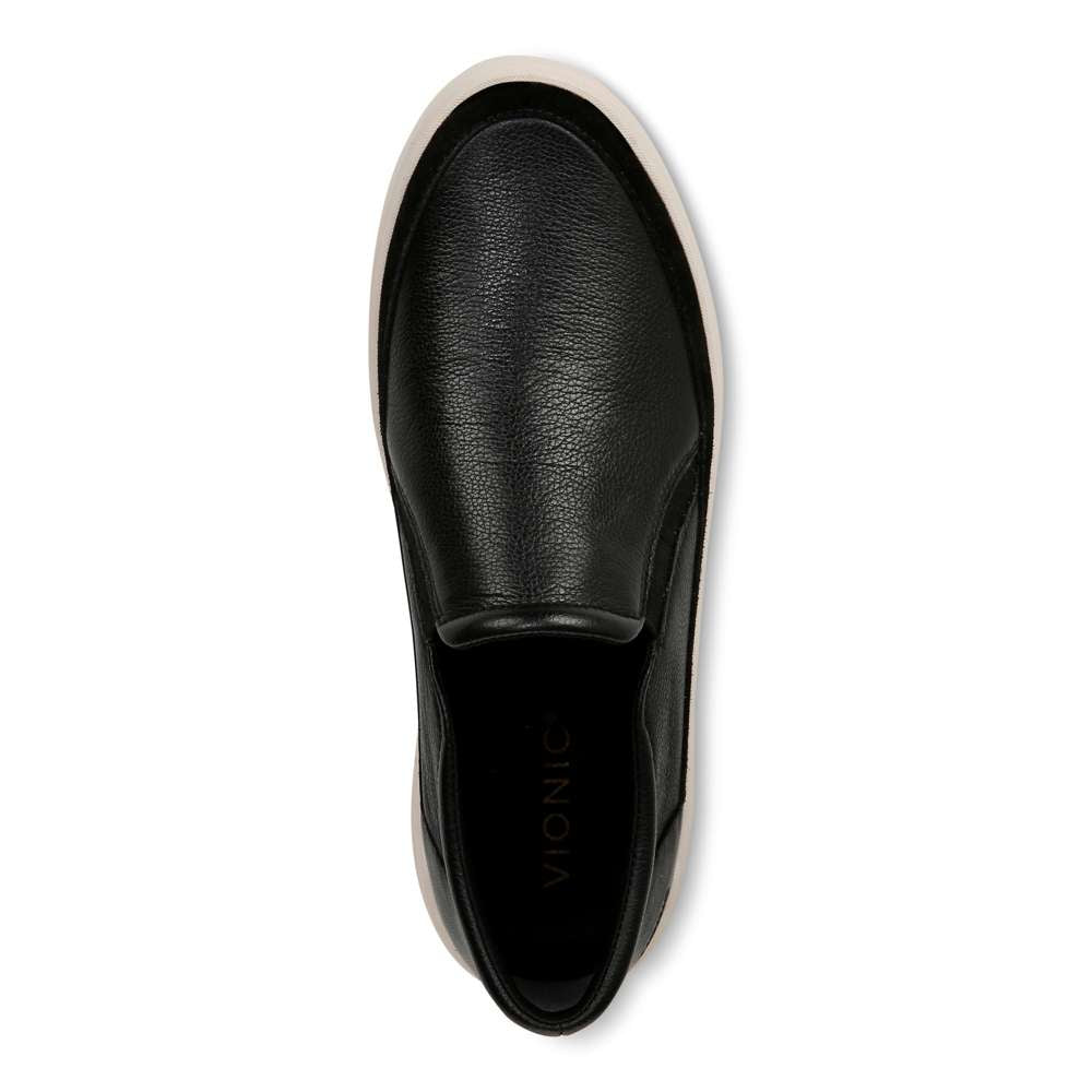 Kearny Platform Slip-On Casual Sneaker - Black Leather