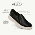 Kearny Platform Slip-On Casual Sneaker - Black Leather