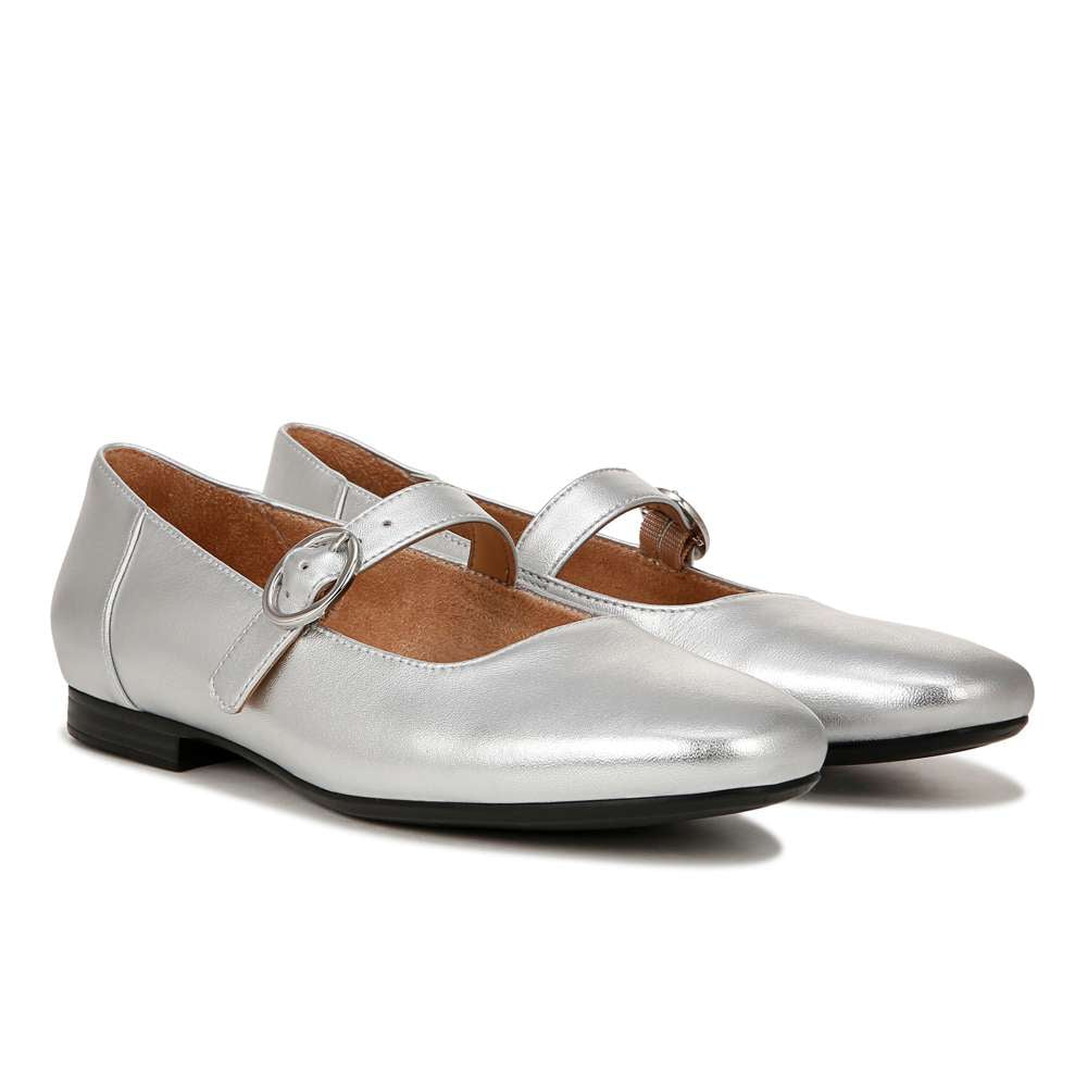 Kelly Mary-Jane Flat - Silver