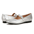 Kelly Mary-Jane Flat - Silver
