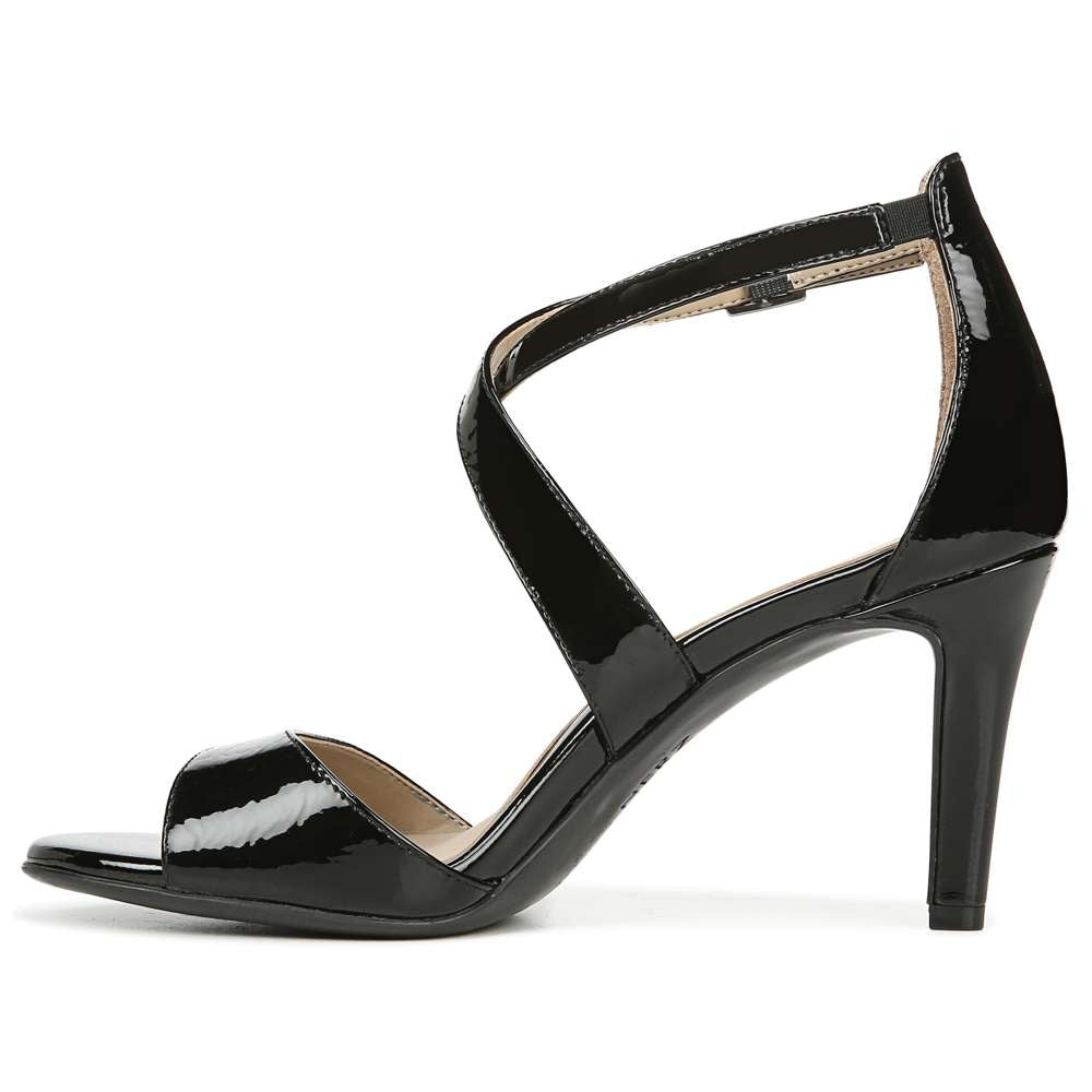 Kyra Heeled Sandal - Black Patent