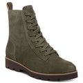Lani Lace-Up Boot - Olive Suede