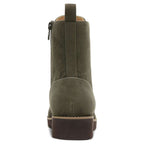 Lani Lace-Up Boot - Olive Suede