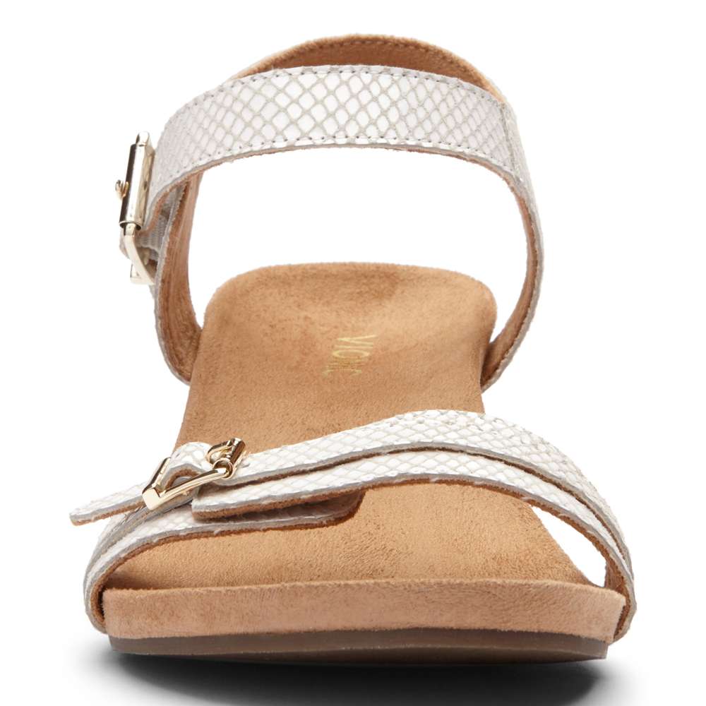 Laurie Wedge Sandal - White Snake