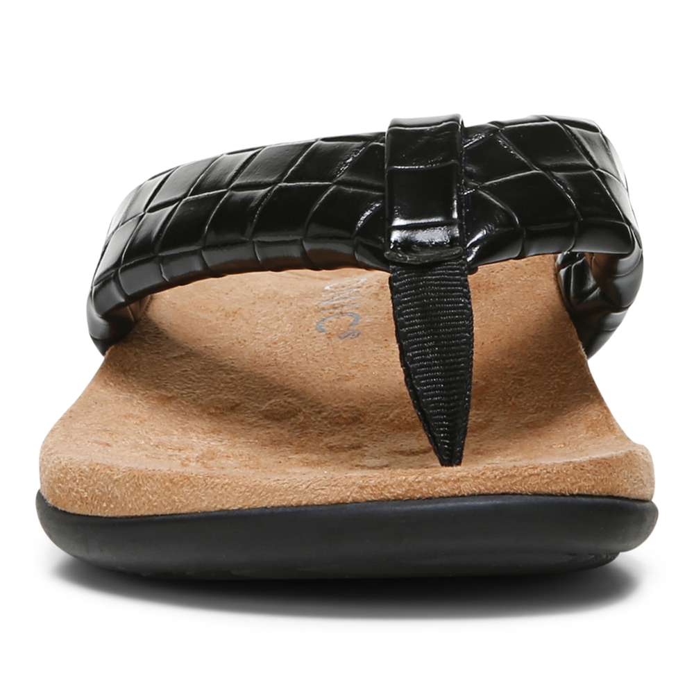 Layne Toe Post Sandal - Black Woven