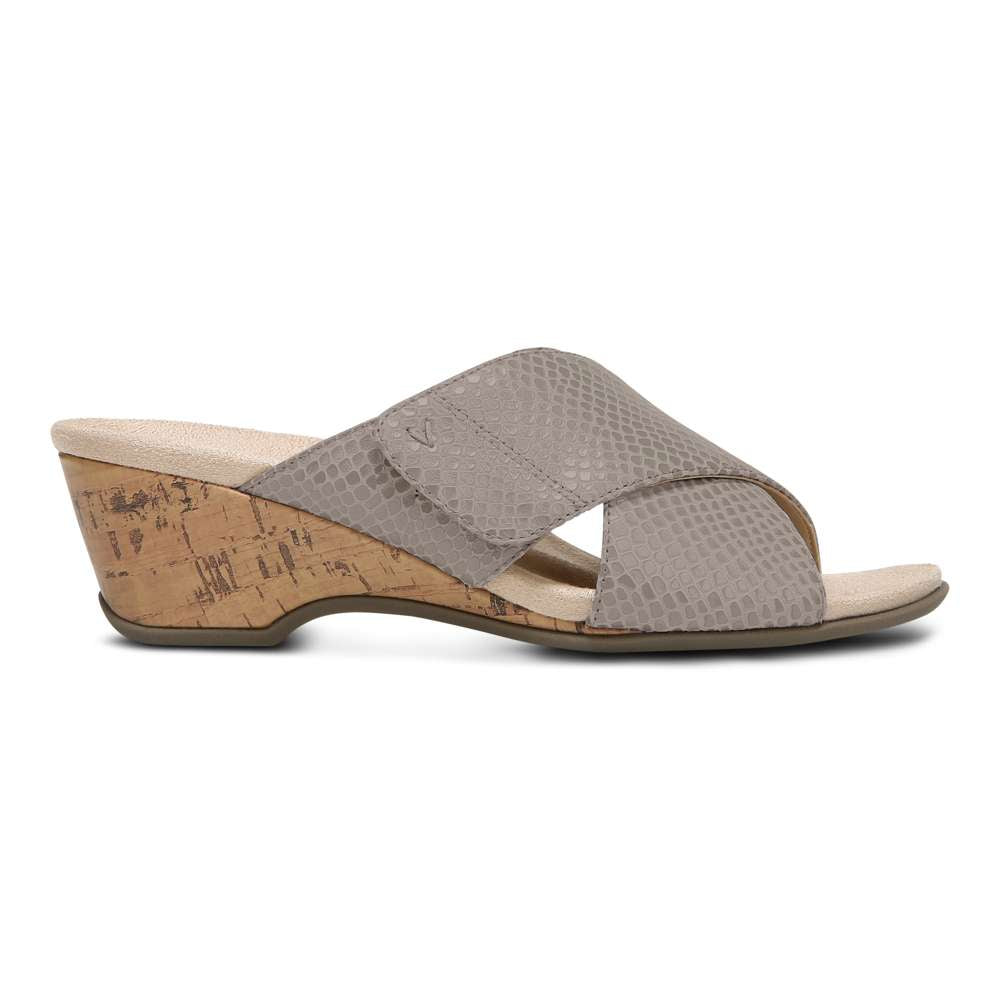 Leticia Wedge Sandal - Aluminium Lizard