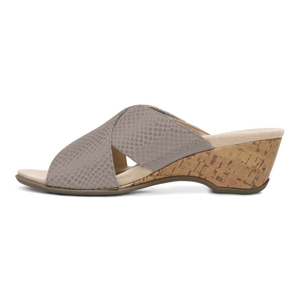 Leticia Wedge Sandal - Aluminium Lizard