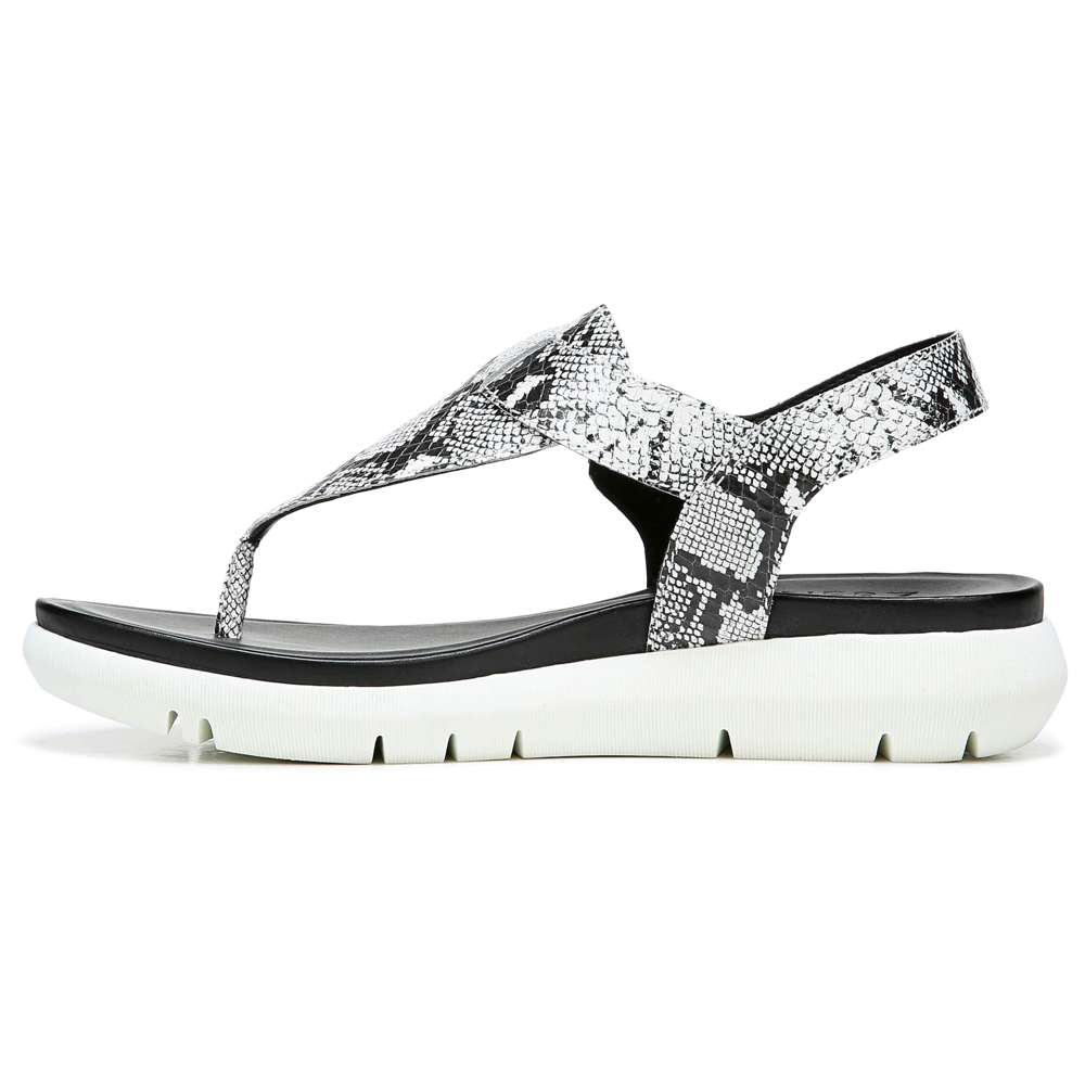 Lincoln Sandal - Black/White Snake