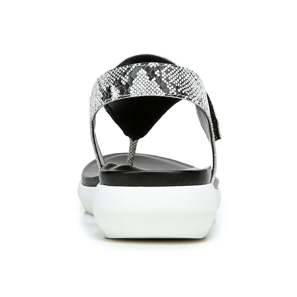 Lincoln Sandal - Black/White Snake