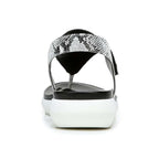 Lincoln Sandal - Black/White Snake