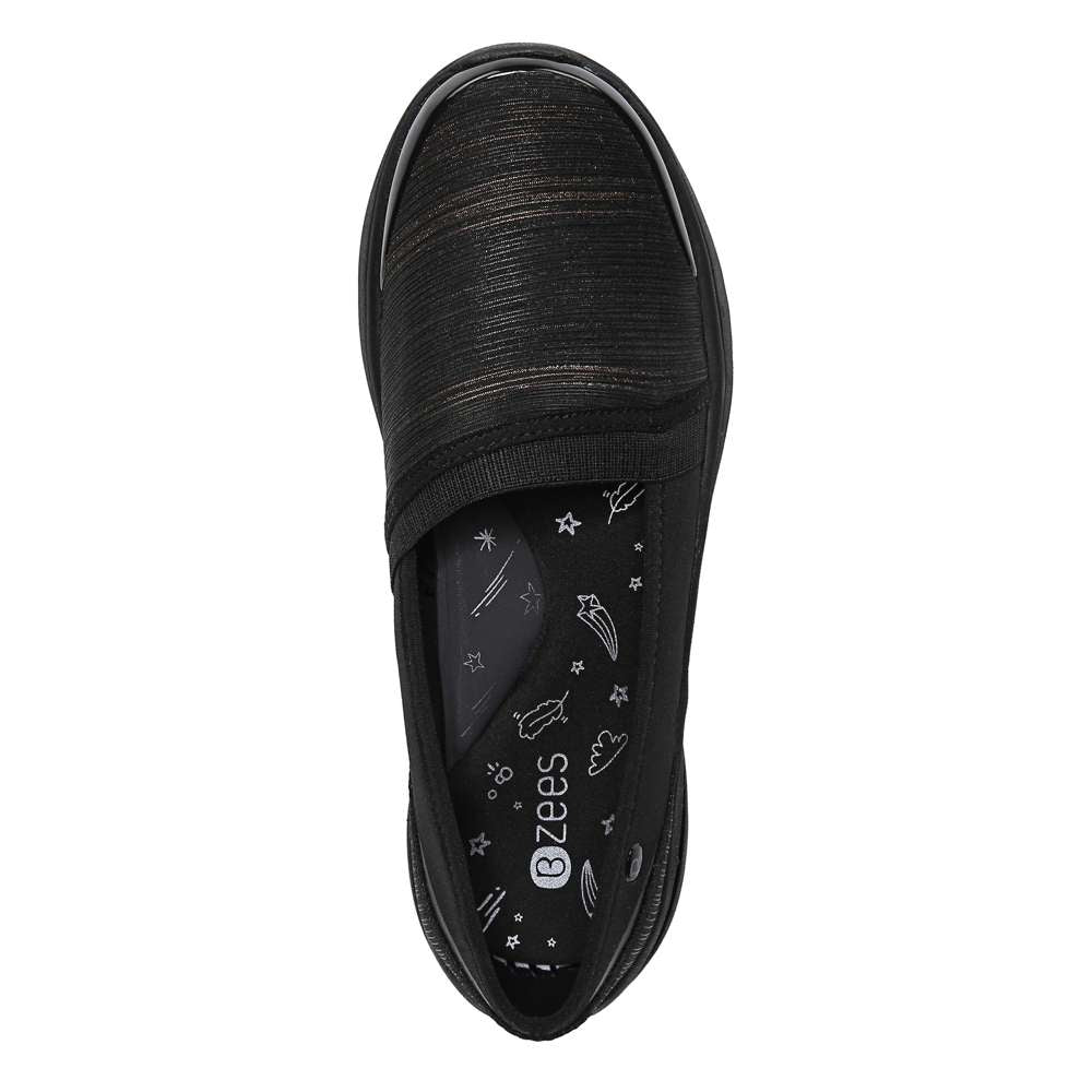 Lollipop Slip-On Casual Sneaker - Black/Gold Shimmer